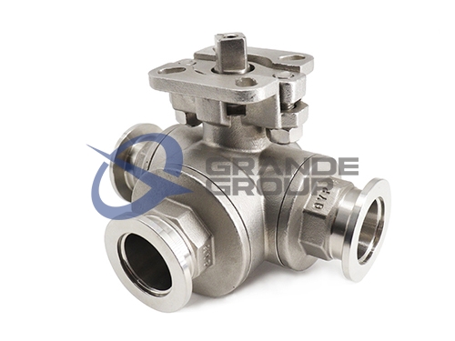 3-way clamp ball valve with mounting pad(B)